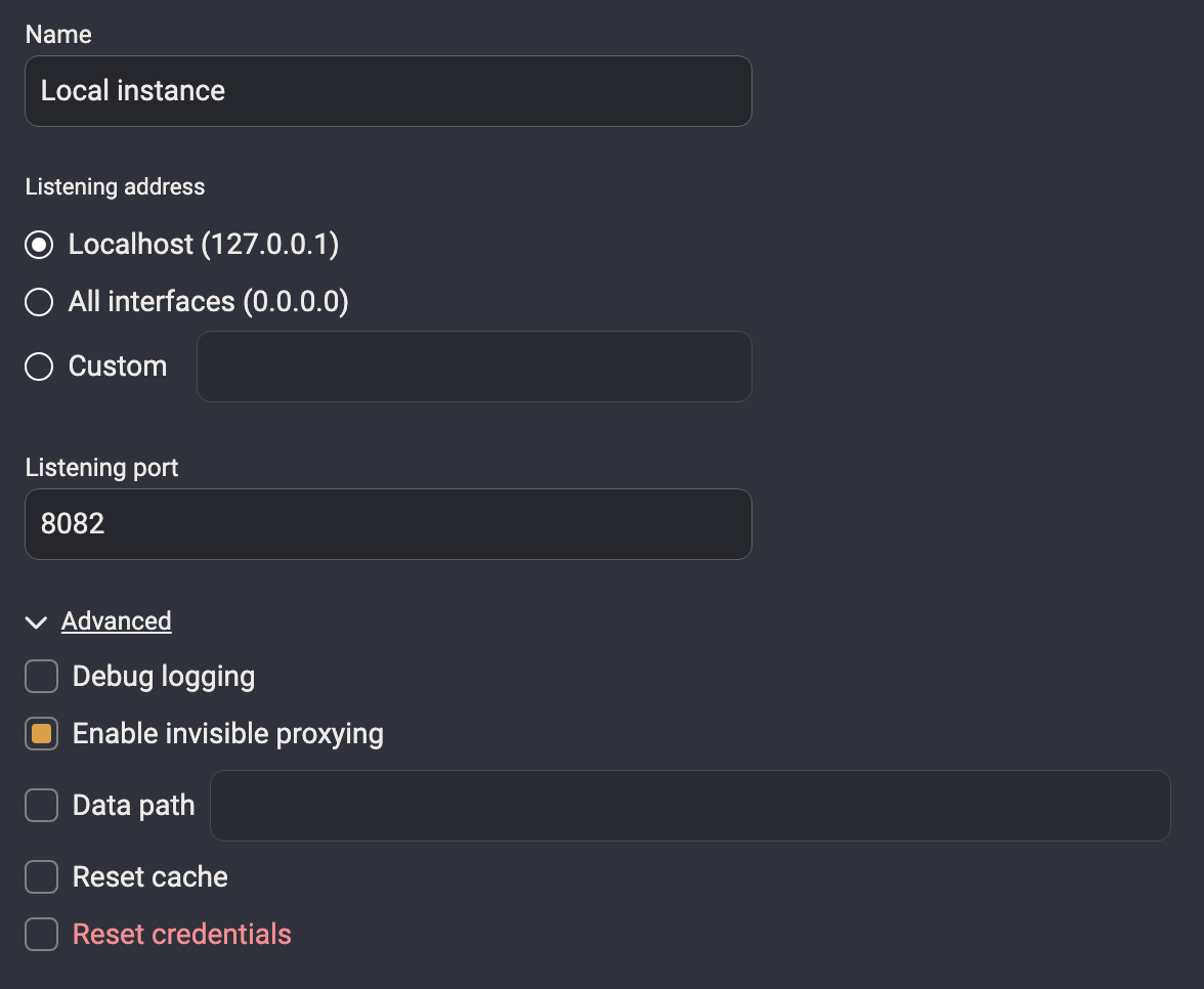 Connection manager invisible proxying