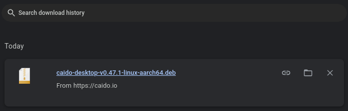 Linux .deb Caido download.