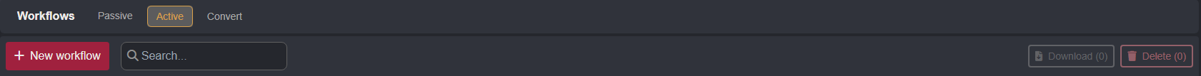 Creating a new Active Workflow.
