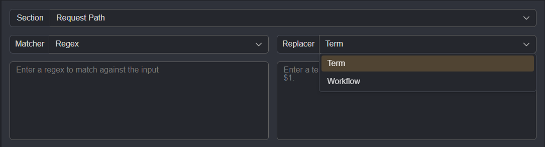 Replacer options.