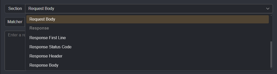 Match and replace response sections.